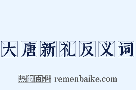 大唐新礼反义词是什么意思的图片